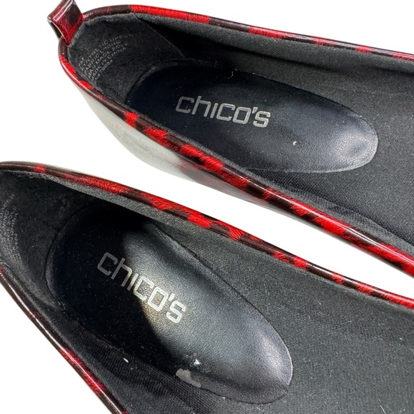 Chicos leopard cheetah animal print patent ballet flats shoes women’s 7 M - Picture 10 of 14